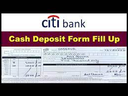 citi bank cash deposit form