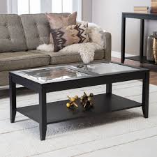 Or match with same collection round side table (92318) contemporary modern style with function and value. Glass Top Coffee Table Black Wood Living Room Rectangle Storage Shelf Display Display Coffee Table Coffee Table Square Glass Top Coffee Table