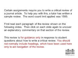 Always use at least two subheadings or none at all. Critically Review An Academic Journal Article A Sample Essay In The Human Resource Management Module Tutor Jo Mcbride Ppt Video Online Download