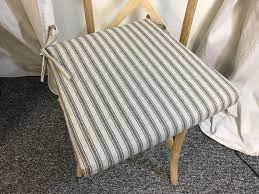 Black Ticking Stripe Chair Cushions