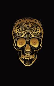 glowing golden sugar skeleton skull
