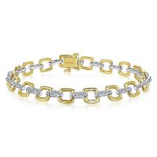 white gold square link tennis bracelet