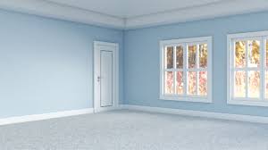 room with light blue walls