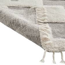 launity graphic fringed wool and cotton