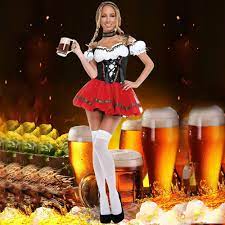 Amazon.com: Sexy Maid Dress Stretch German Oktoberfest Costumes Classic  Authentic Dirndl Maid Costume Trendy Outfit : Clothing, Shoes & Jewelry