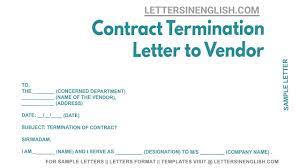 contract termination letter to vendor