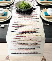 White Striped Hand Woven Dining Coffee