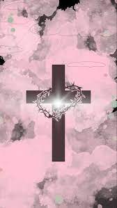 Cute Girly Cross With Thorns Wallpaper