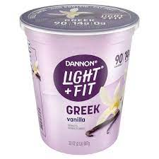 fit vanilla greek fat free yogurt tub