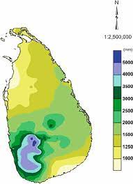 average annual rainfall in sri lanka