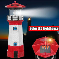 Led Solar Powered Lighthouse Statue