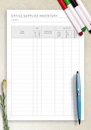 office supplies inventory template pdf
