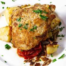 veal cutlets with roasted vegetables