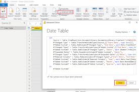 power bi create a date table complete