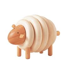 lacing sheep wooden toy plantoys