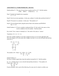 Assignment 2 Word Problems Round 1