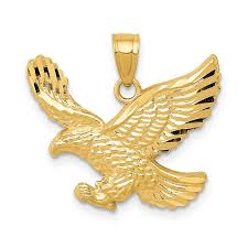 quality gold 14k diamond cut eagle