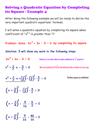 Quadratic Equations Solve By