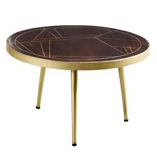 Chort Round Wooden Coffee Table In Dark