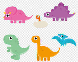 six orted color dinosaurs