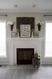 fireplace makeover stencil tile using