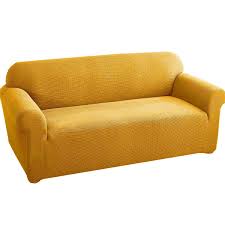 mustard sofa cover textured velvet
