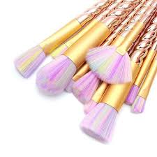 unicorn horn makeup brushes and storage