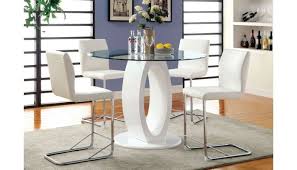 Counter height dining room sets suit people living in smaller houses and apartments by making the most of vertical space. Lodia White Counter Height Table Set