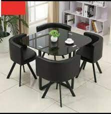 Space Saver Black Glass Dining Table