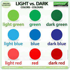 Light Colors Vs Dark Colors In English Woodward English