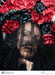 large wreath of red black roses