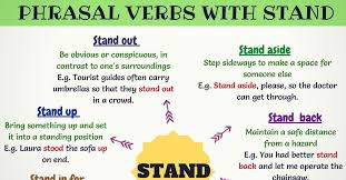 22 useful phrasal verbs with stand in
