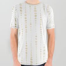 Nyc Nights Gold Polka Dot Stripes All Over Graphic Tee By Naturemagick