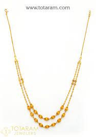 22k gold 2 lines necklace for women