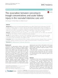 The Association Between Vancomycin Trough Concentrations And