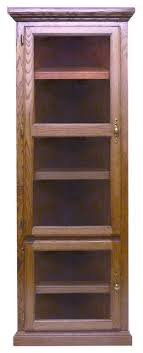 traditional corner bookcase with glass