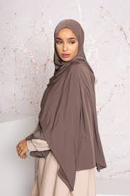 hijab premium sandy jersey dark beige