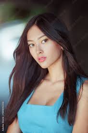 attractive asian woman portrait stock