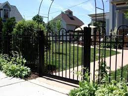 black aluminum garden fence gate