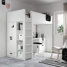 SmÅstad Loft Bed White White With