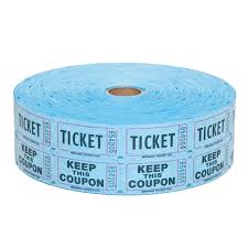 Raffle Tickets Double Roll Blue