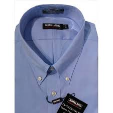 Kirkland Signature Mens Traditional Fit Button Collar Dress Shirts Blue 16 5x36