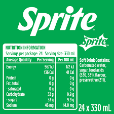sprite natural flavour soft drink cans
