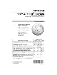 Honeywell Ct87a User Manual 12 Pages Also For Ct87b Ct87j