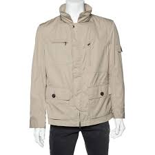 Brunello Cucinelli Beige Cotton & Synthetic Hooded Cargo Jacket XL Brunello Cucinelli | The Luxury Closet