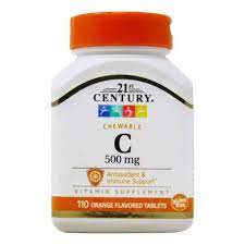 21st century, vitamin c, 1,000 mg, 60 tablets. 21st Century Chewable Vitamin C Orange 500 Mg 110 Tablets Evitamins Com