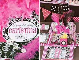 glam pink black bunco party