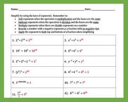 Laws Of Exponents Practice Worksheet Ii