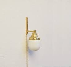 Plug In Wall Sconce Light Brass Light