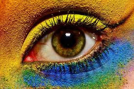eye with makeup art beauty colours